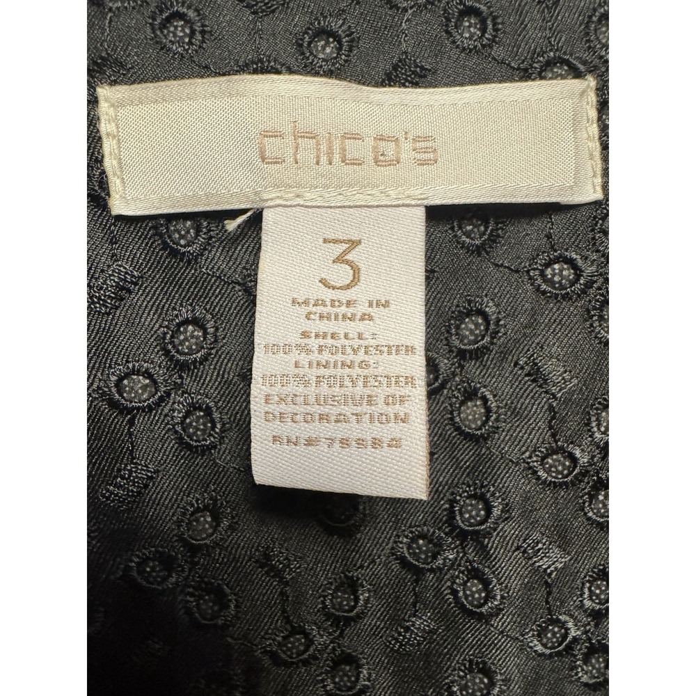 Chico's Women's Open Front Cardigan Blazer Animal Print Beads Sequin Size 3 - Picture 6 of 15
